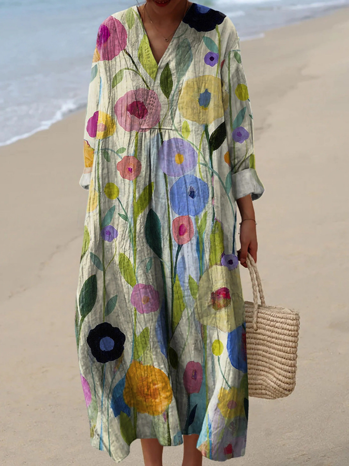 Oil Painting Spring Field Art Print Dress
