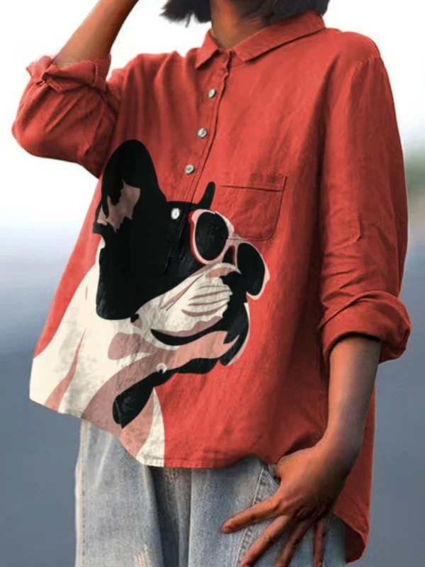 Samantha | French Bulldog Art Print Casual Shirt